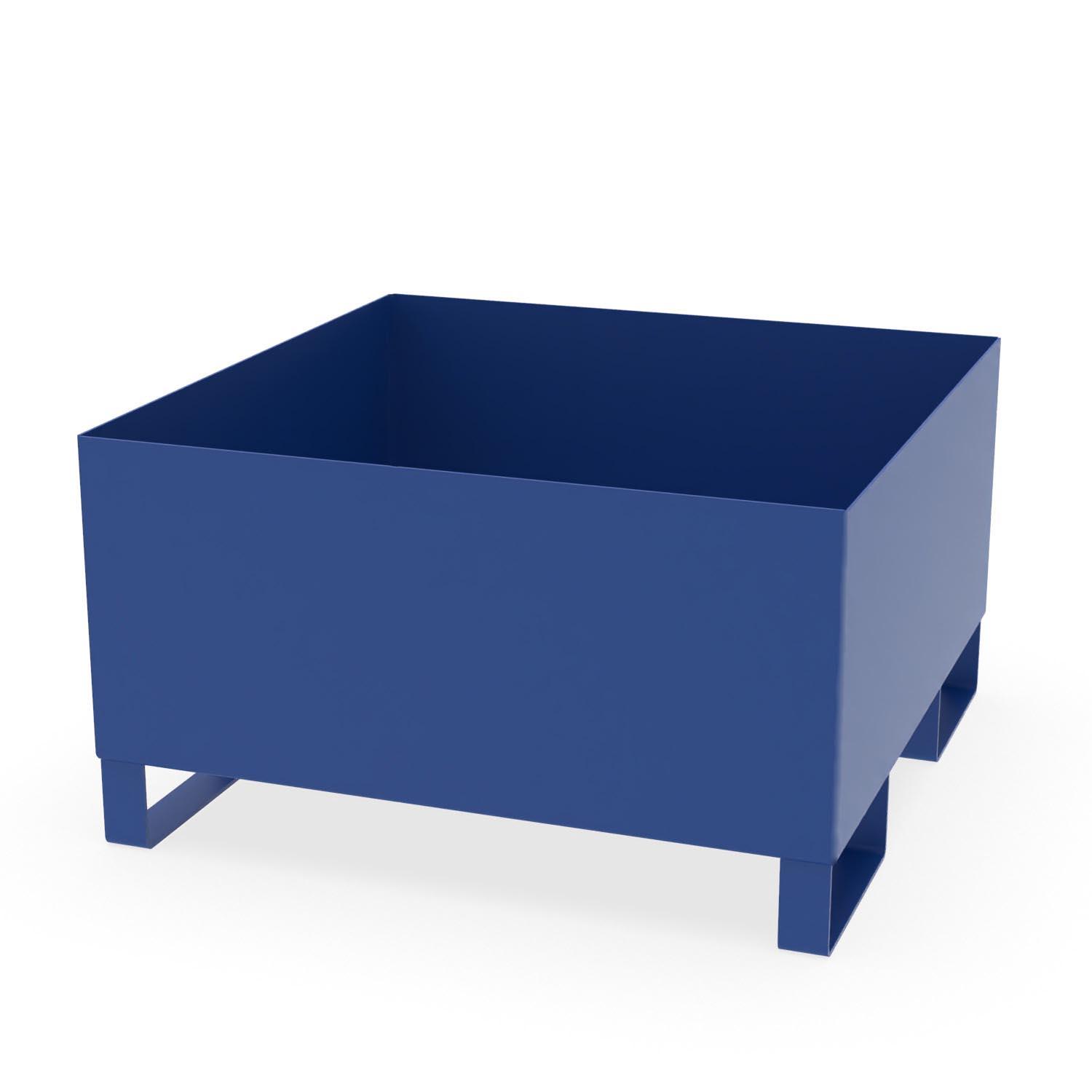 Auffangwanne aus Stahl für 1 x 200 l Fass, ohne Gitterrost, unterfahrbar, 800x800x460mm Auffangwannen aus Stahl Produktbild Auffangwanne aus Stahl für 1 x 200 l Fass, ohne Gitterrost