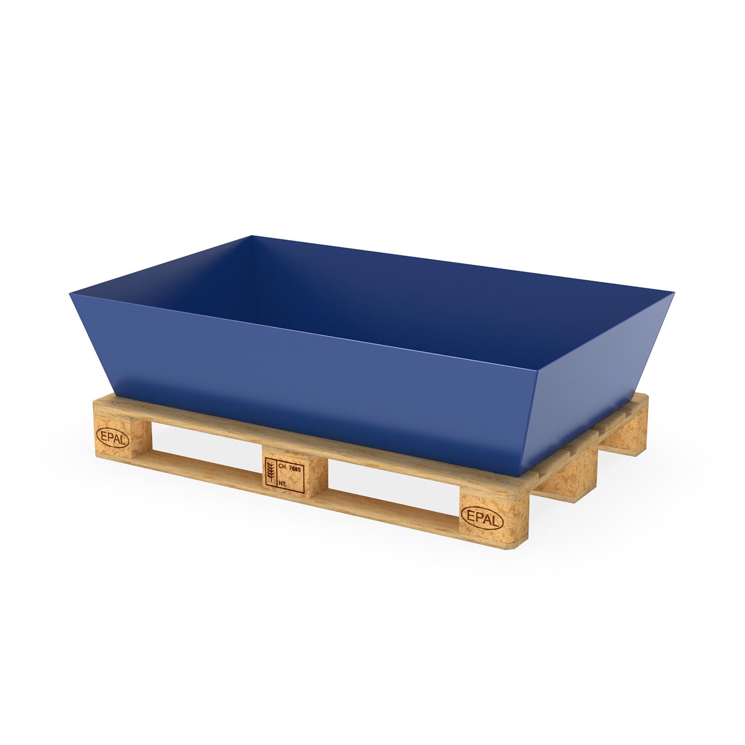 Paletten-Auffangwanne aus Stahl für 2 x 200 l Fässer, ohne Gitterrost, lackiert, 1300x800x380mm Auffangwannen aus Stahl Produktbild Paletten-Auffangwanne aus Stahl für 2 x 200 l Fässer, ohne Gitterrost, lackiert