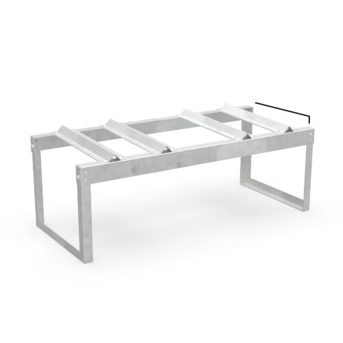 Fassbock für 2 liegende 50/60 oder 200 l Fässer, feuerverzinkt, mit Neigung zur Restentleerung Fassböcke Produktbild Fassbock für 2 liegende 50/60 l Fässer, feuerverzinkt, mit Neigung zur Restentleerung