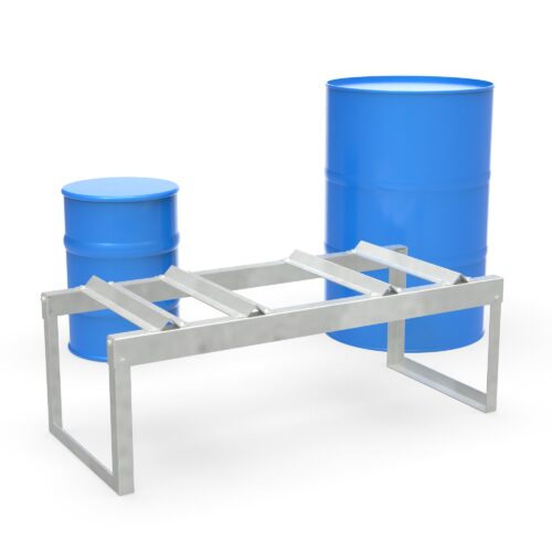 Fassbock für 2 liegende 50/60 oder 200 l Fässer, feuerverzinkt Fassböcke Produktbild Fassbock für 2 liegende 50/60 l Fässer, feuerverzinkt