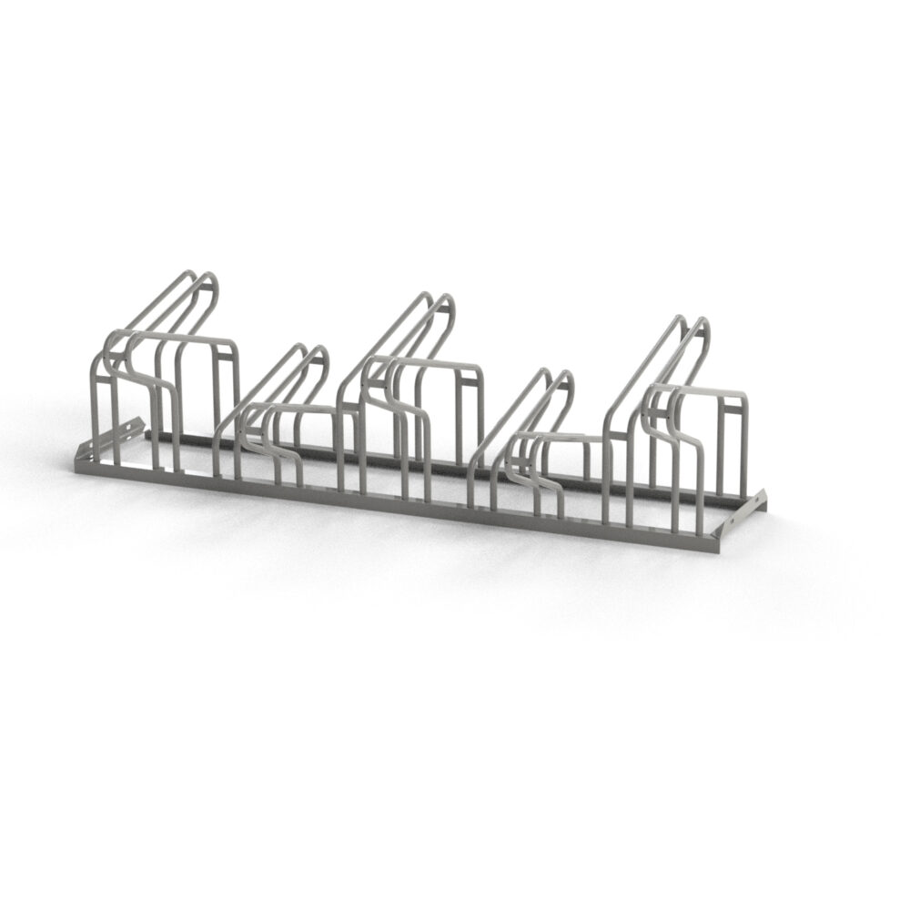 Fahrrad-Reihenständer, zweiseitig, 10 Radstände F 023 + F 026 bis 43 mm Reifenbreite Produktbild Fahrradparker Fahrrad-Reihenparker, zweiseitig, 10 Radstände