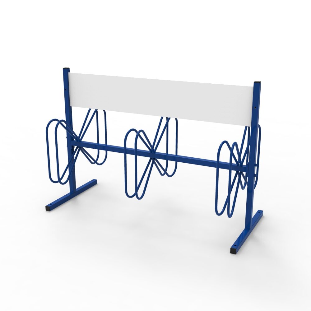 P 582 – Fahrrad-Parker mit Werbefläche Fahrradparker mit Werbefläche Produktbild P 582 – Fahrrad-Parker mit Werbefläche