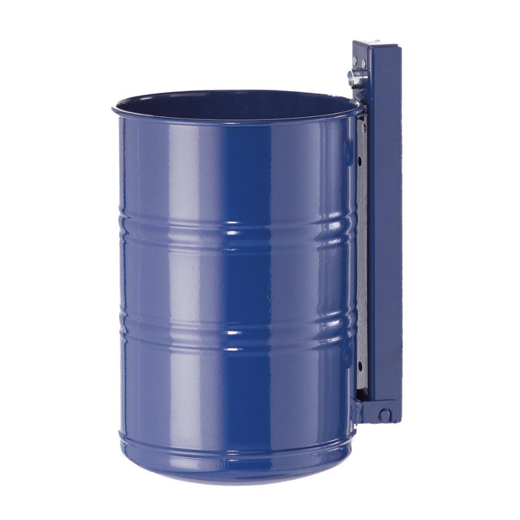 Abfallbehälter aus Stahl, ungelocht, Volumen 20 l, zur Wand- oder Pfostenbefestigung Abfallbehälter Produktbild Abfallbehälter aus Stahl, ungelocht, Volumen 20 l, zur Wand- oder Pfostenbefestigung