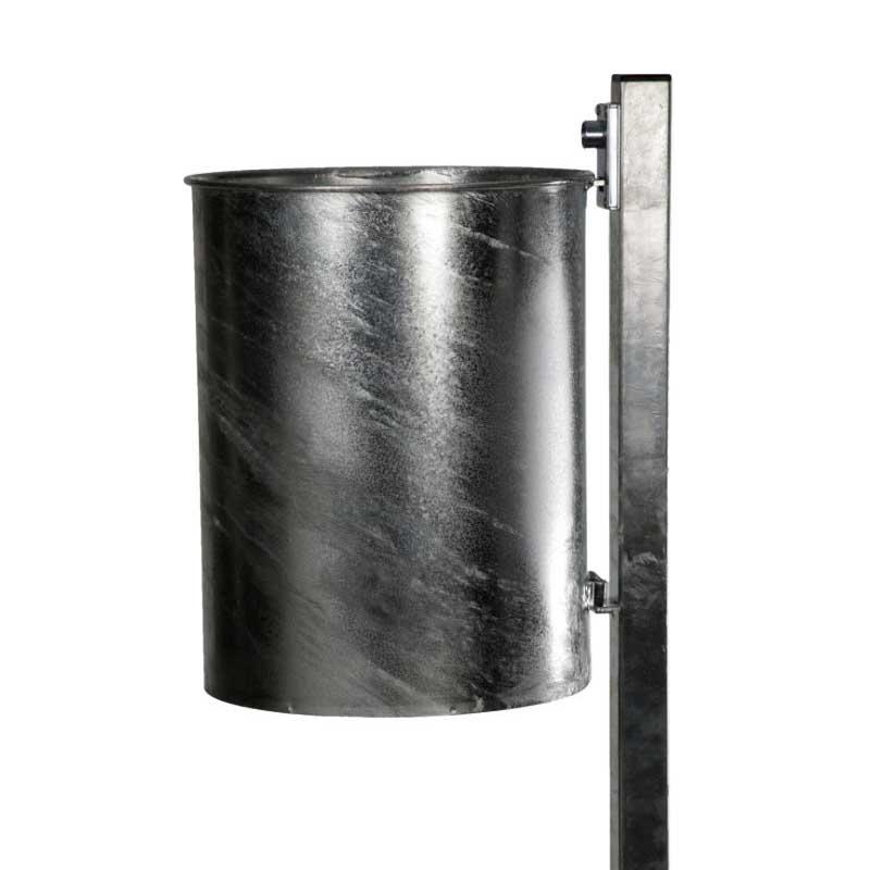 Abfallbehälter aus Stahl, Volumen 25 l, zum Einbetonieren, inkl. Pfosten Abfallbehälter Produktbild Abfallbehälter aus Stahl, Volumen 25 l, zum Einbetonieren, inkl. Pfosten