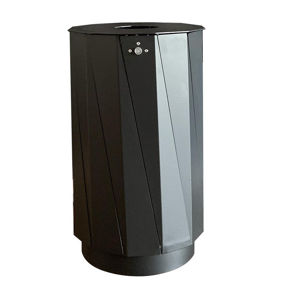 Design-Abfallbehälter aus Stahl, Volumen 60 l, mit stabiler Deckelscheibe Abfallbehälter Produktbild Design-Abfallbehälter aus Stahl, Volumen 60 l, mit stabiler Deckelscheibe
