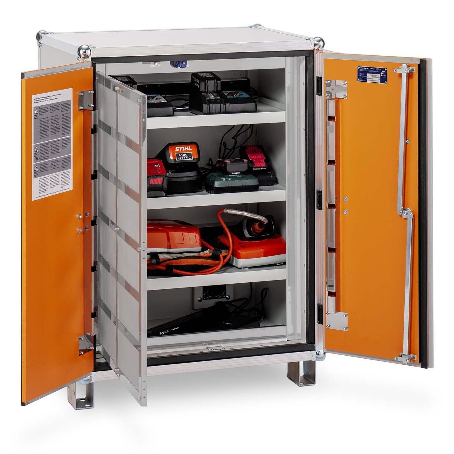 Lithium-Ionen-Akku-Ladeschrank premiumPLUS 8/10, Rauchmelder, mit Füßen, lockEX 2.0, VDMA-zertifiziert, BMA und Fernalarm Lithium-Ionen-Akku-Schränke zum Laden Produktbild Lithium-Ionen-Akku-Ladeschrank premiumPLUS 8/10, Rauchmelder, mit Füßen, lockEX 2.0, VDMA-zertifiziert, BMA und Fernalarm