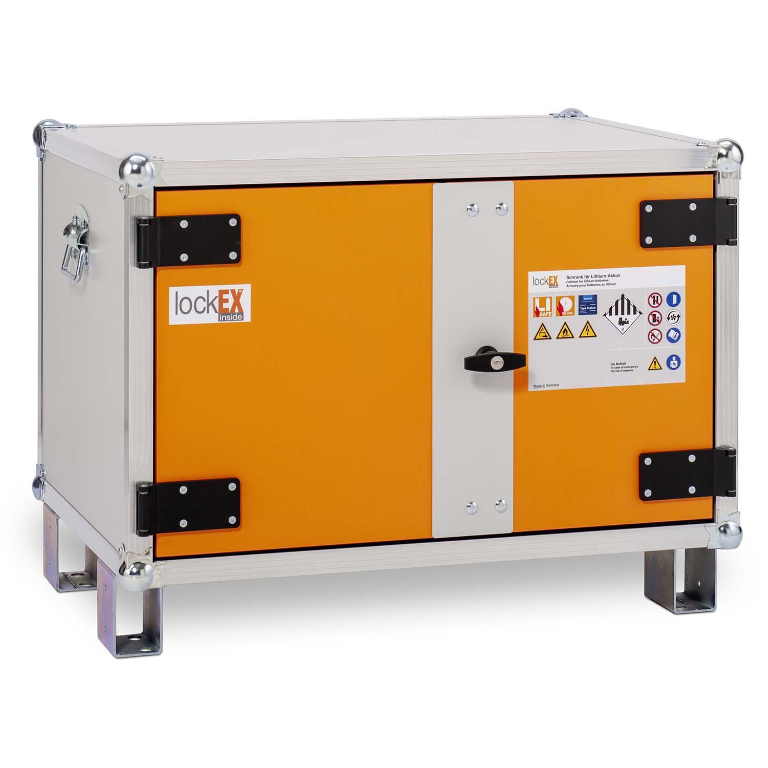 Lithium-Ionen-Akku-Ladeschrank premium 8/5, Rauchmelder, mit Füßen, lockEX 2.0, VDMA-geprüft, BMA-fähig Lithium-Ionen-Akku-Schränke zum Laden Produktbild Lithium-Ionen-Akku-Ladeschrank premium 8/5, Rauchmelder, mit Füßen, lockEX 2.0, VDMA-geprüft, BMA-fähig