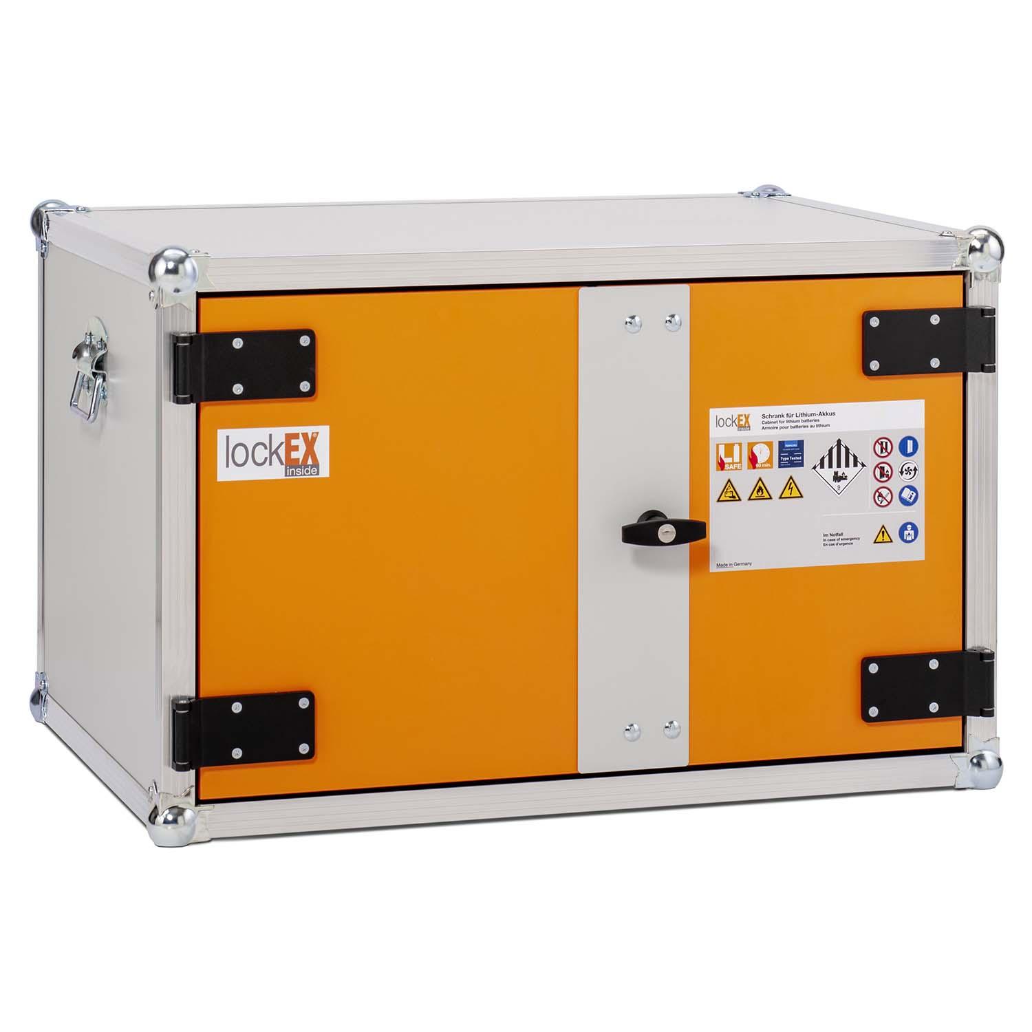 Lithium-Ionen-Akku-Ladeschrank premium 8/5, Rauchmelder, ohne Füße, lockEX 2.0, VDMA-geprüft, BMA-fähig Lithium-Ionen-Akku-Schränke zum Laden Produktbild Lithium-Ionen-Akku-Ladeschrank premium 8/5, Rauchmelder, ohne Füße, lockEX 2.0, VDMA-geprüft, BMA-fähig