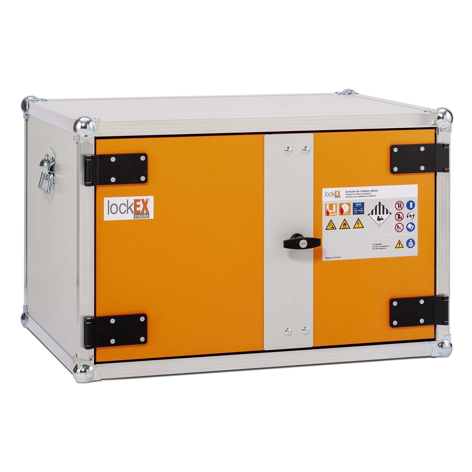 Lithium-Ionen-Akku-Lagerschrank, B 810 mm, Rauchmelder, ohne Füße, lockEX 2.0, VDMA-geprüft Lithium-Ionen-Akku-Schränke zur Lagerung Produktbild Lithium-Ionen-Akku-Lagerschrank, B 810 mm, Rauchmelder, ohne Füße, lockEX 2.0, VDMA-geprüft