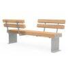 CUBE Parkbank Gestell aus Stahl und Sitzfläche aus Holz mit Doppel-Rückenlehne Parkbank Produktbild CUBE Parkbank Gestell aus Stahl und Sitzfläche aus Holz mit Doppel-Rückenlehne