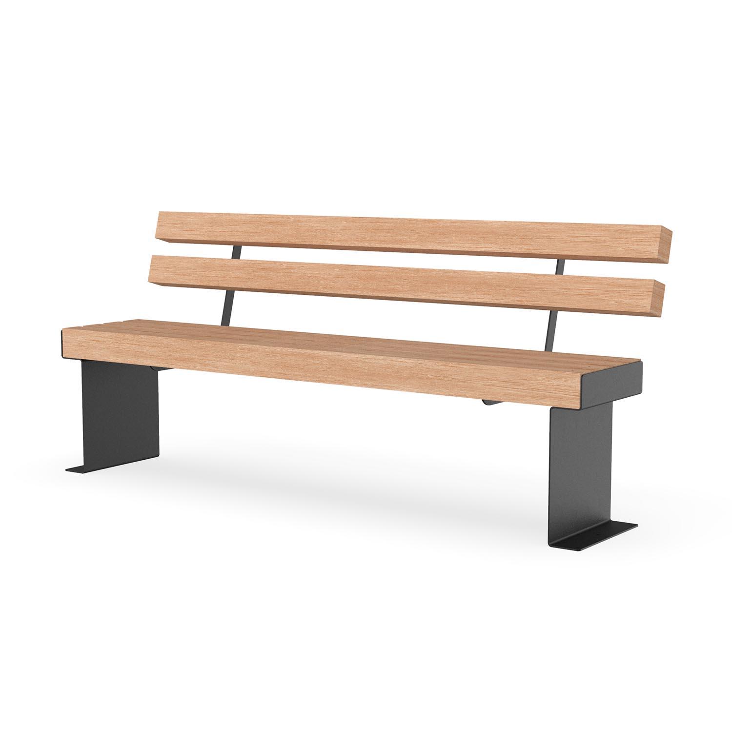 CUBE Parkbank mit Rückenlehne aus Holz, Gestell aus duplexbeschichtetem Stahl Parkbank Produktbild CUBE Parkbank mit Rückenlehne aus Holz, Gestell aus duplexbeschichtetem Stahl