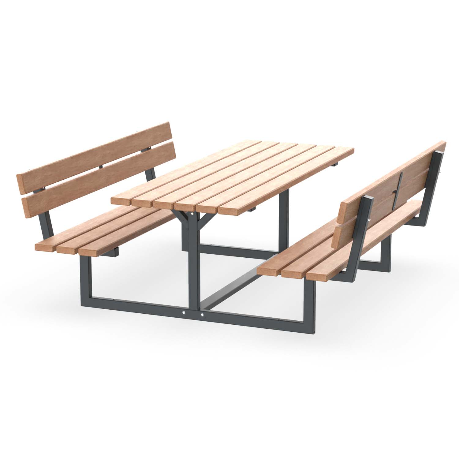Bank-Tisch-Kombination BenchPlaza, Vierkantrohr, Sitzfläche und Rückenlehne aus Holz, verzinkt und farbbeschichtet, 8-Sitzer, schmal Bank-Tisch-Kombination BenchPlaza Produktbild Bank-Tisch-Kombination BenchPlaza, Vierkantrohr, Sitzfläche und Rückenlehne aus Holz, verzinkt und farbbeschichtet, 8-Sitzer, schmal