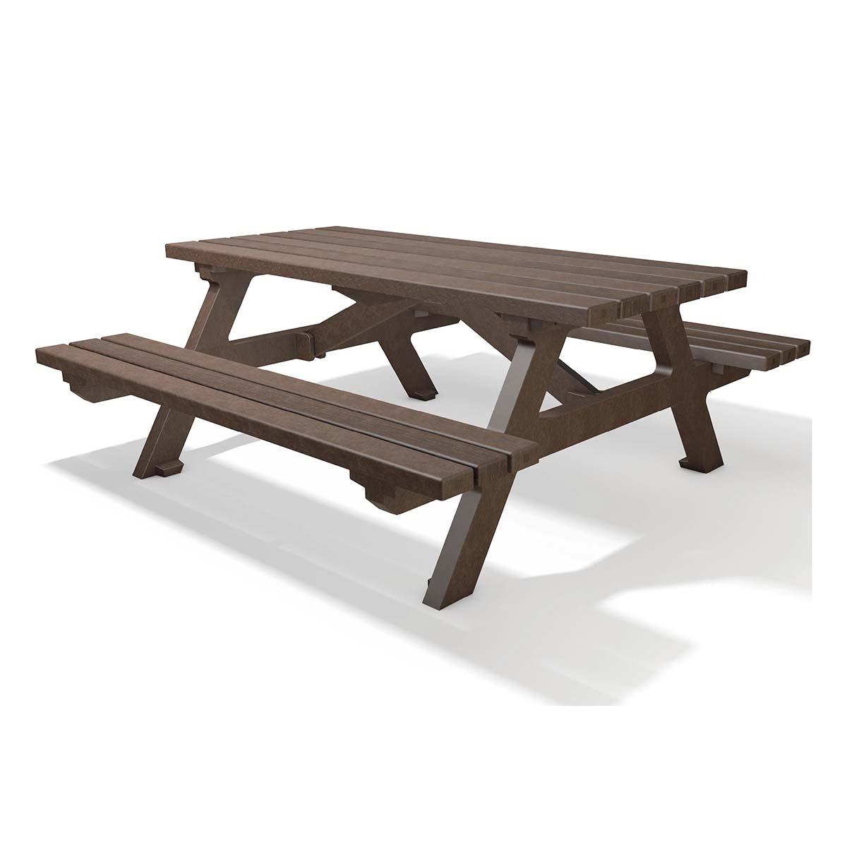 Bank-Tisch-Kombination SERENGETI aus Recycling-Kunststoff, 8-Sitzer, braun Bank-Tisch-Kombinationen Produktbild Bank-Tisch-Kombination SERENGETI aus Recycling-Kunststoff, 8-Sitzer, braun