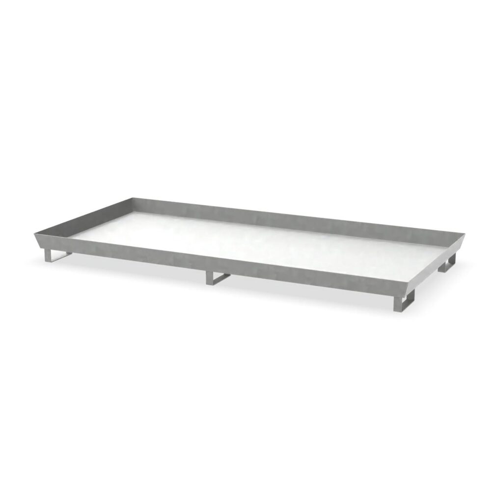 Bodenwanne aus Stahl für Gefahrstoffregale, Feldweite 2700 mm, Auffangvolumen 241 l, 2680x1300x220mm Auffangwannen aus Stahl Produktbild Bodenwanne aus Stahl für Gefahrstoffregale, Feldweite 2700 mm, Auffangvolumen 241 l