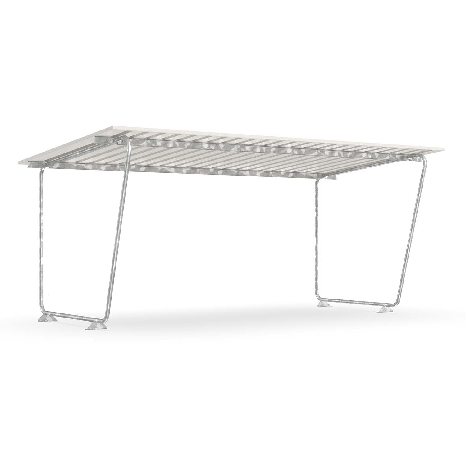 Fahrradüberdachung D 571 aus Stahl, verzinkt, Dacheinkleidung aus Trapezblech, verzinkt und farbbeschichtet, zum Aufdübeln, B 5.010mm, einseitig Fahrradüberdachung D 571, einseitig Produktbild Fahrradüberdachung D 571 aus Stahl, verzinkt, Dacheinkleidung aus Trapezblech, verzinkt und farbbeschichtet, zum Aufdübeln, B 5.010mm, einseitig