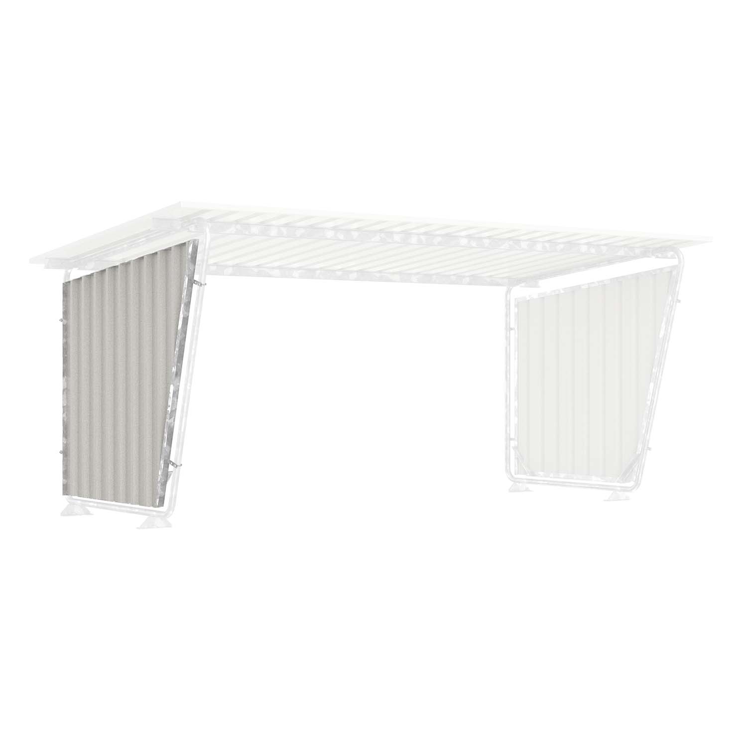 Seitenwand für Fahrradüberdachung D 571 aus Trapezblech, verzinkt und farbbeschichtet, linke Seite Fahrradüberdachung D 571, einseitig Produktbild Seitenwand für Fahrradüberdachung D 571 aus Trapezblech, verzinkt und farbbeschichtet, linke Seite