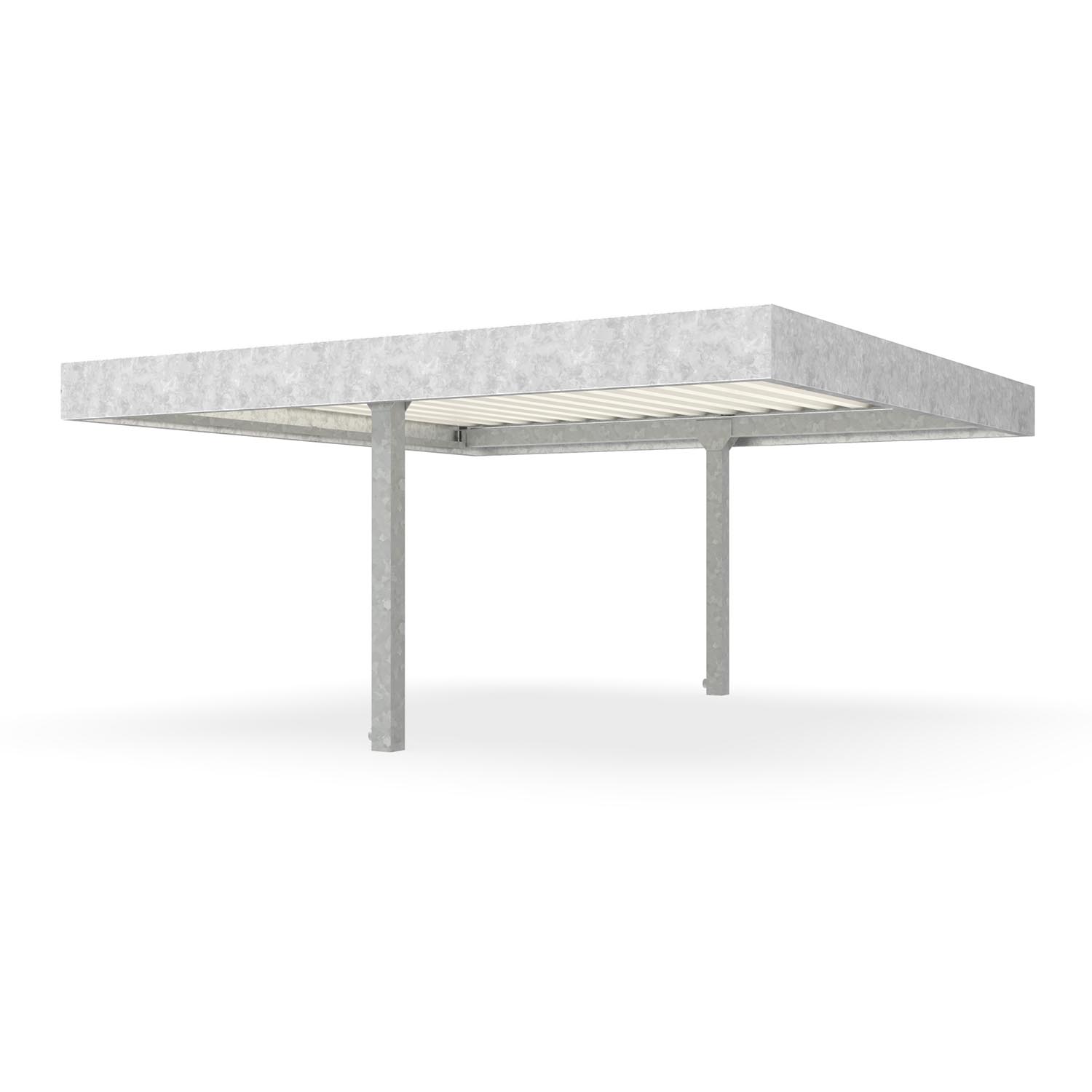 Fahrradüberdachung D 578, Konstruktion und Dachblenden verzinkt, Breite 4900 mm, doppelseitig, Grundeinheit Fahrradüberdachung D 578, doppelseitig Produktbild Fahrradüberdachung D 578, Konstruktion und Dachblenden verzinkt, Breite 4900 mm, doppelseitig, Grundeinheit