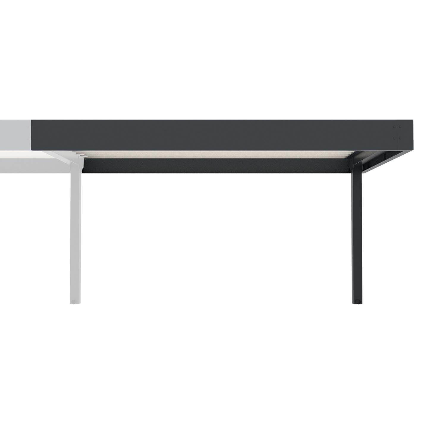 Fahrradüberdachung D 579, Konstruktion und Dachblenden farbbeschichtet, Anbaueinheit Fahrradüberdachung D 579, einseitig Produktbild Fahrradüberdachung D 579, Konstruktion und Dachblenden farbbeschichtet, Anbaueinheit