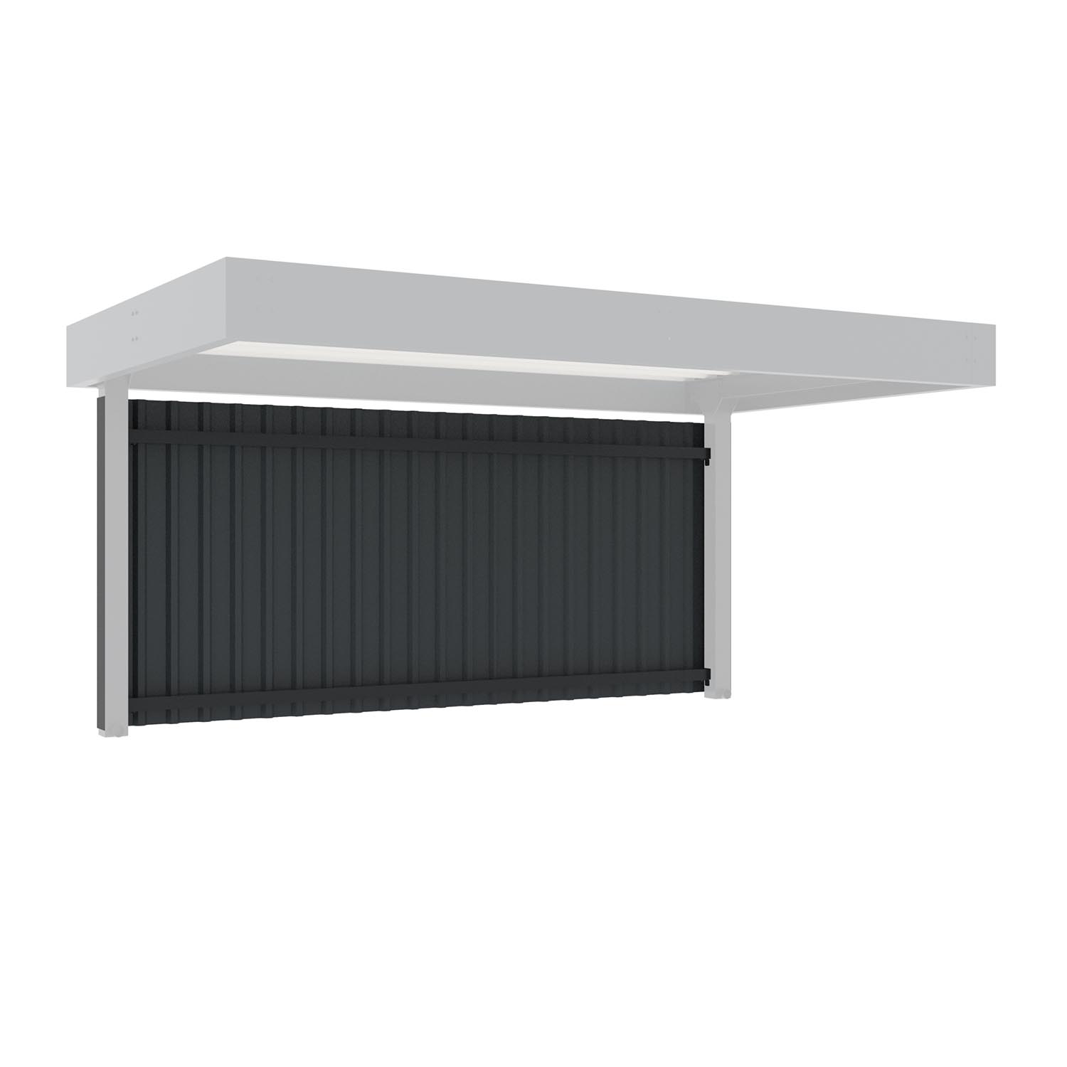 Rückwand für Fahrradüberdachung D 579, aus Trapezblech, verzinkt und farbbeschichtet Fahrradüberdachung D 579, einseitig Produktbild Rückwand für Fahrradüberdachung D 579, aus Trapezblech, verzinkt und farbbeschichtet