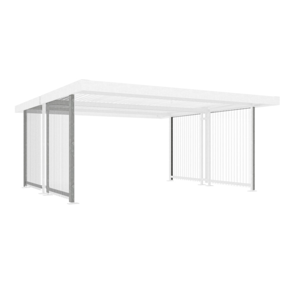 Seitenwände für Fahrradüberdachung D 581, aus Trapezblech, verzinkt und farbbeschichtet, linke Seite D 581 Fahrradüberdachung, doppelseitig Produktbild D 581 Fahrradüberdachung, Seitenwand