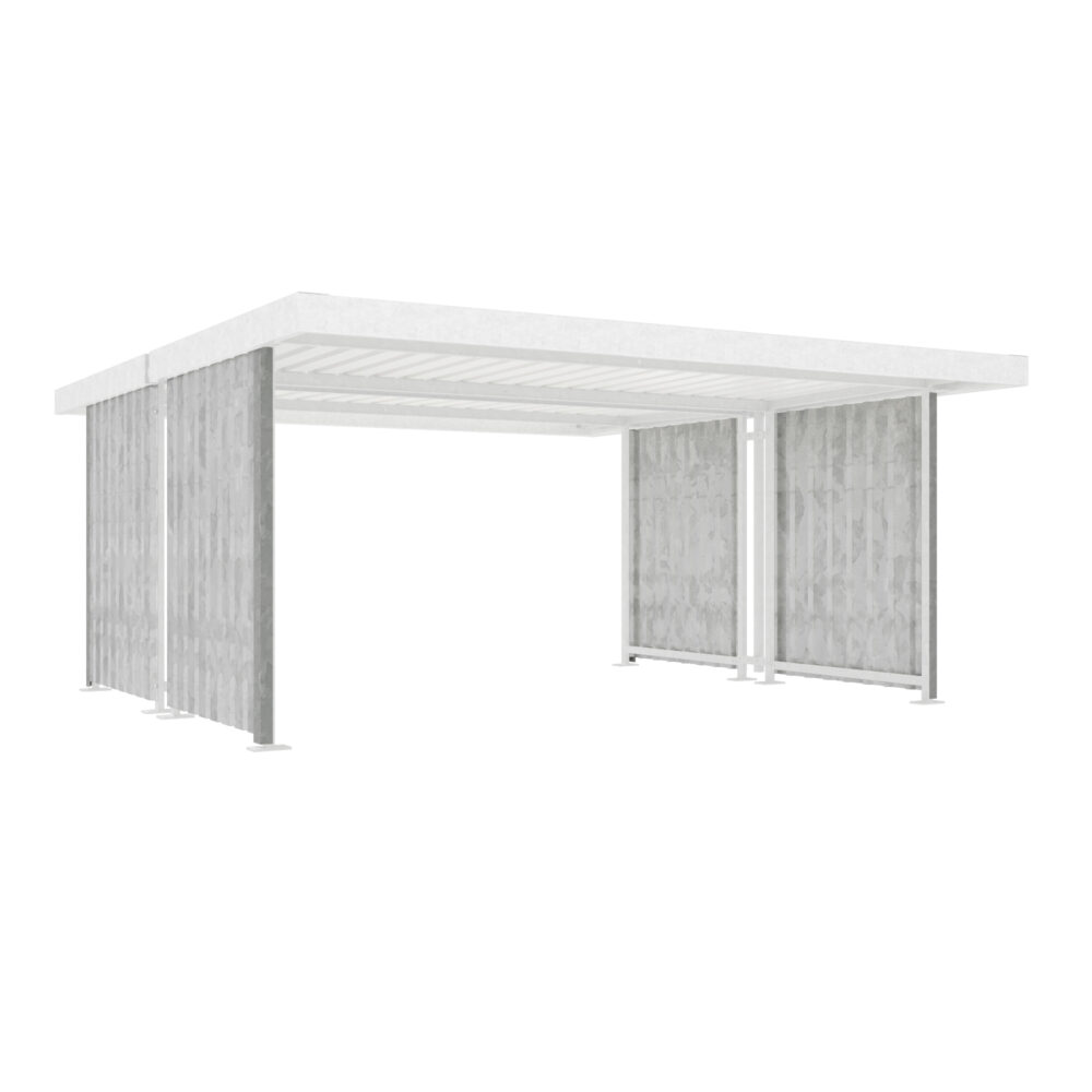 Seitenwände für Fahrradüberdachung D 581, aus Trapezblech, verzinkt und farbbeschichtet, linke Seite D 581 Fahrradüberdachung, doppelseitig Produktbild D 581 Fahrradüberdachung, Seitenwand