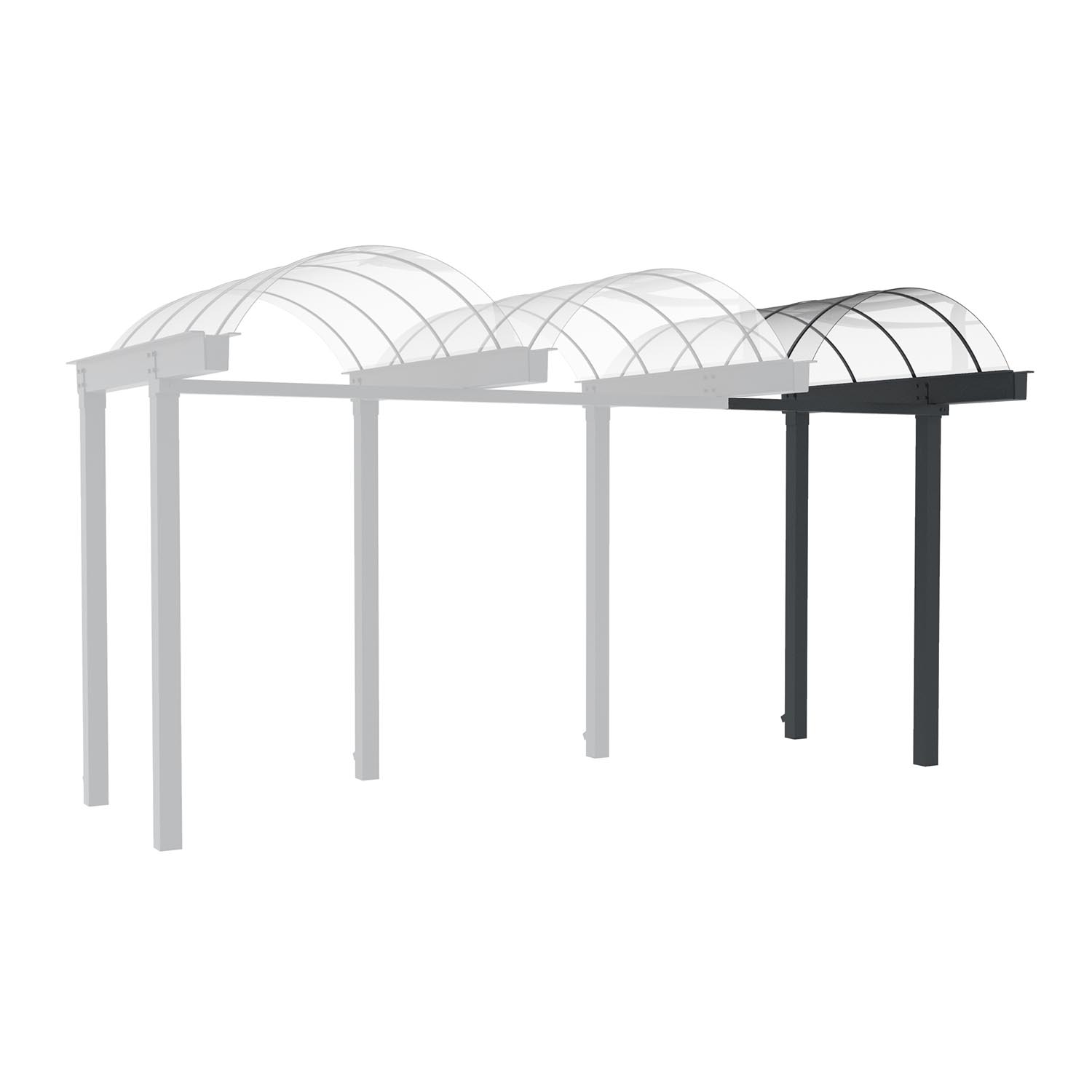 D 589 Wartehalle, Anbaueinheit D 589 Wartehalle, einseitig Produktbild D 589 Wartehalle, Anbaueinheit