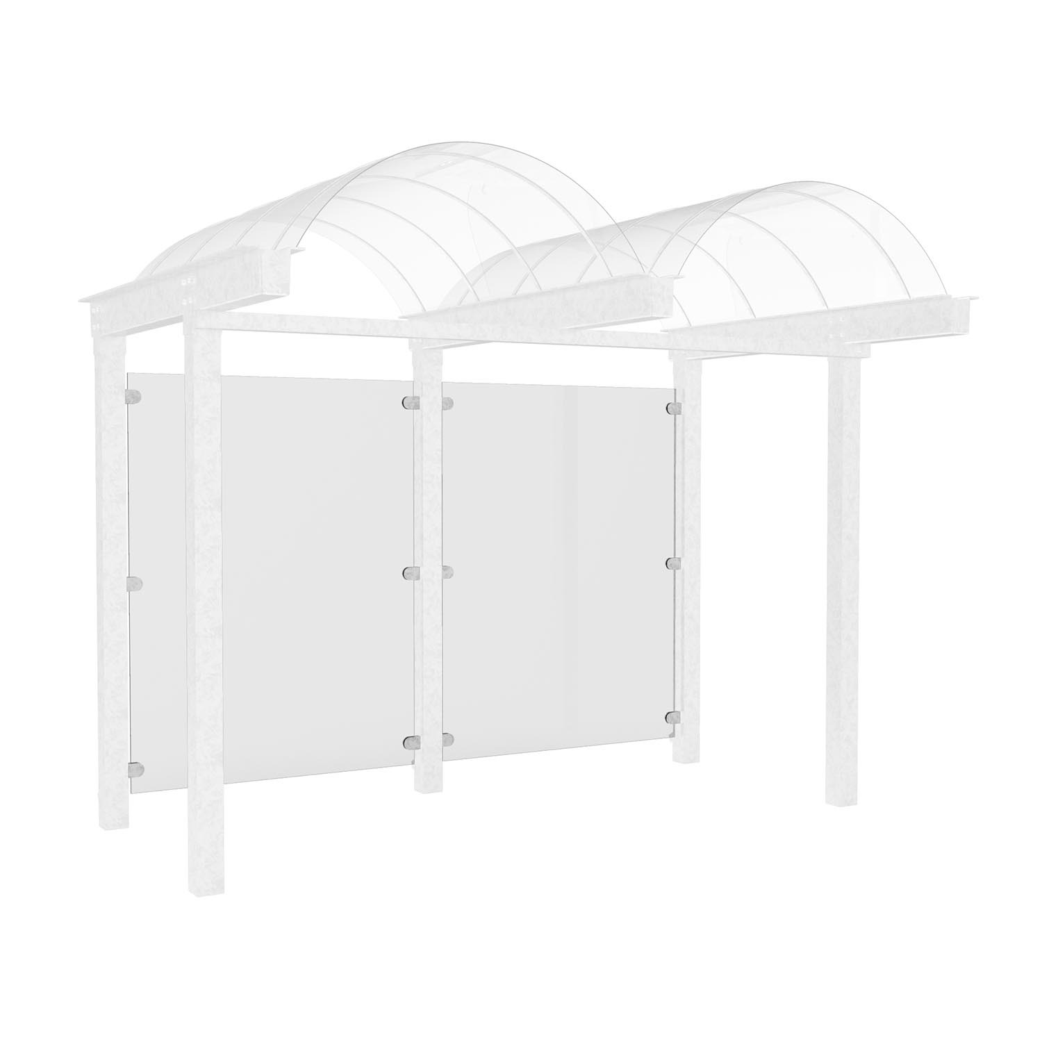 Rückwand für D 589 Wartehalle D 589 Wartehalle, einseitig Produktbild D 589 Wartehalle, Rückwand