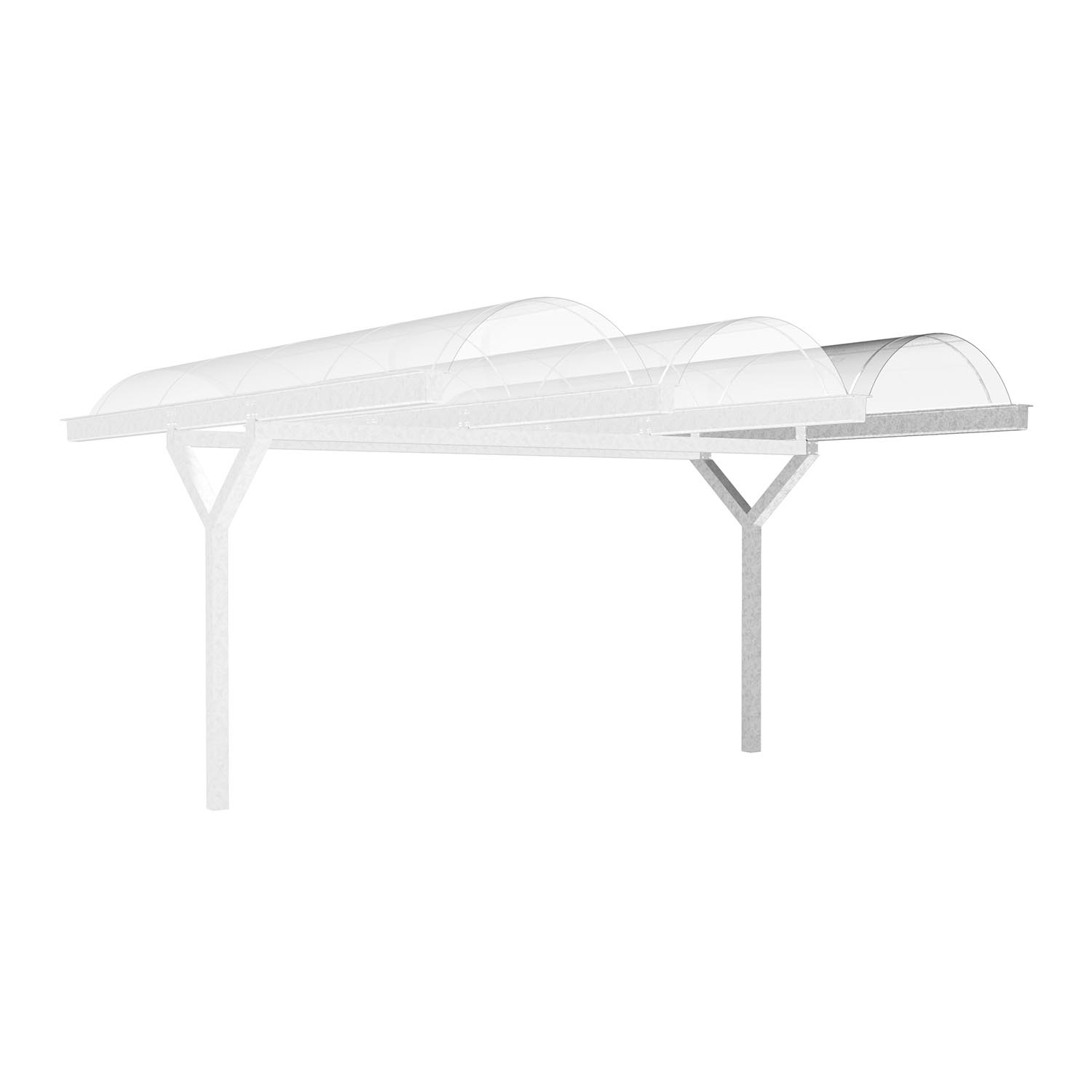 D 590 Wartehalle und Fahrradüberdachung, Anbaueinheit D 590 Wartehalle, doppelseitig Produktbild D 590 Wartehalle und Fahrradüberdachung, Anbaueinheit