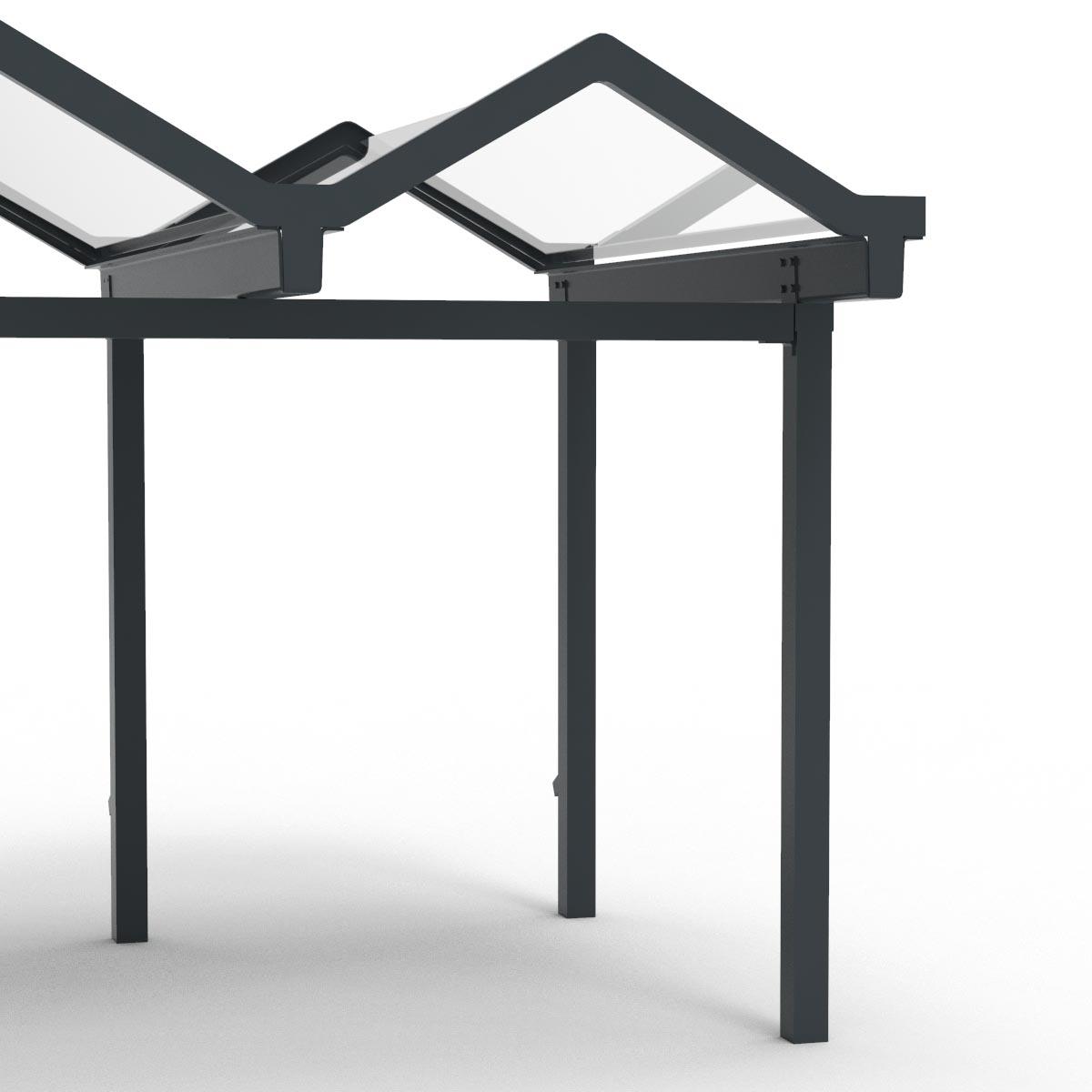 D 591 Wartehalle und Fahrradüberdachung, Anbaueinheit D 591 Wartehalle, einseitig Produktbild D 591 Wartehalle und Fahrradüberdachung, Anbaueinheit