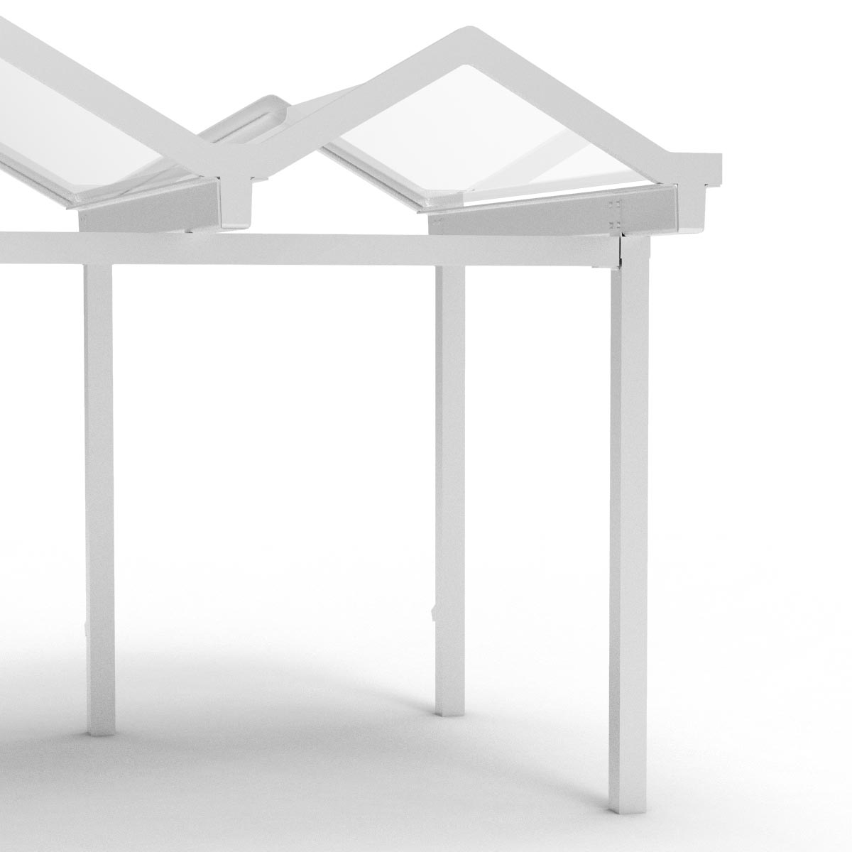 D 591 Wartehalle und Fahrradüberdachung, Anbaueinheit D 591 Wartehalle, einseitig Produktbild D 591 Wartehalle und Fahrradüberdachung, Anbaueinheit