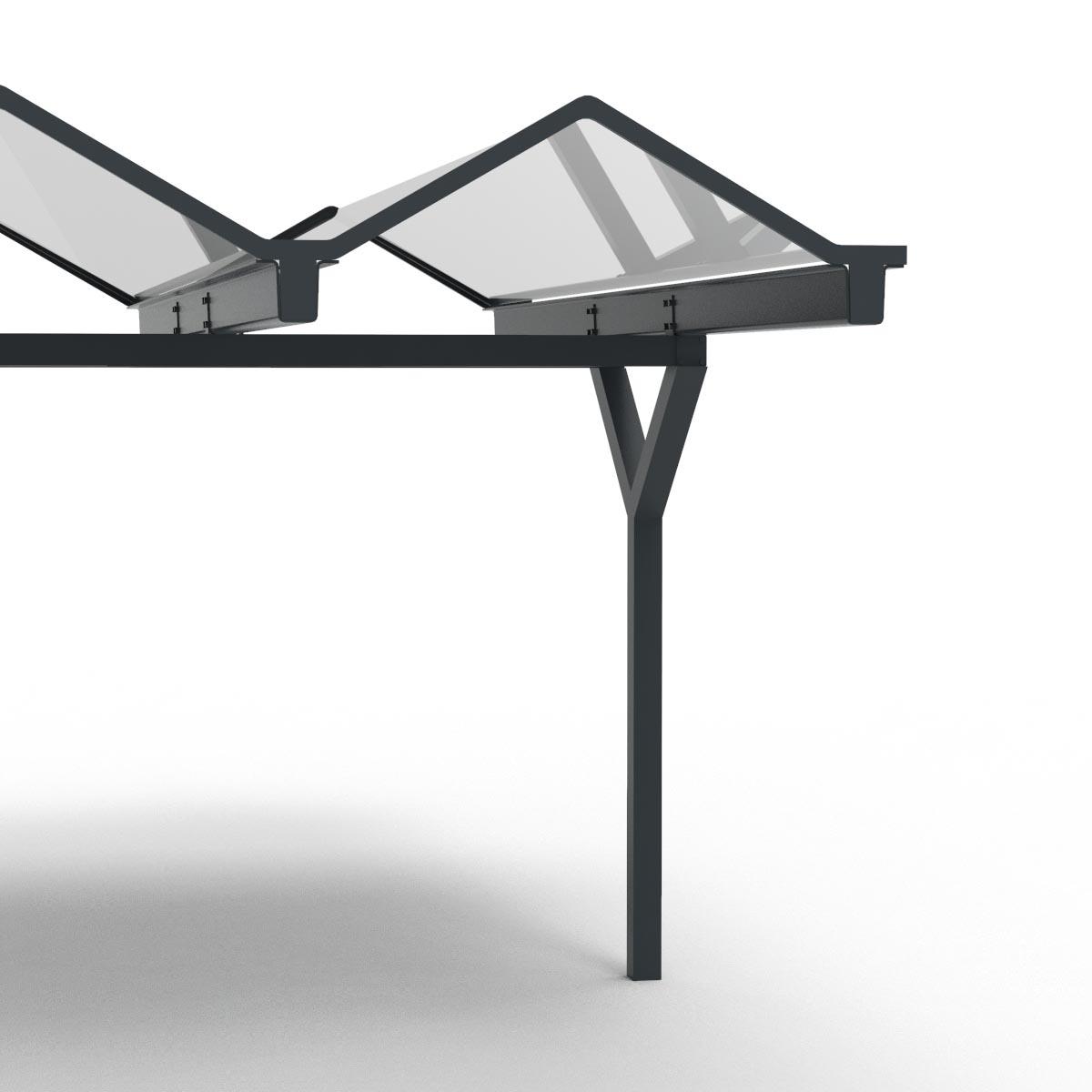 D 592 Wartehalle und Fahrradüberdachung, Anbaueinheit D 592 Wartehalle, doppelseitig Produktbild D 592 Wartehalle und Fahrradüberdachung, Anbaueinheit
