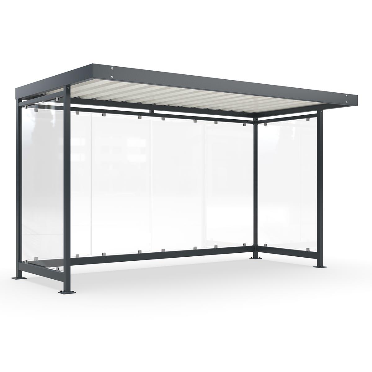 Raucherunterstand und Wartehalle D 710 aus Stahl, Bausatz Raucherunterstand Produktbild Raucherunterstand und Wartehalle D 710 aus Stahl, Bausatz