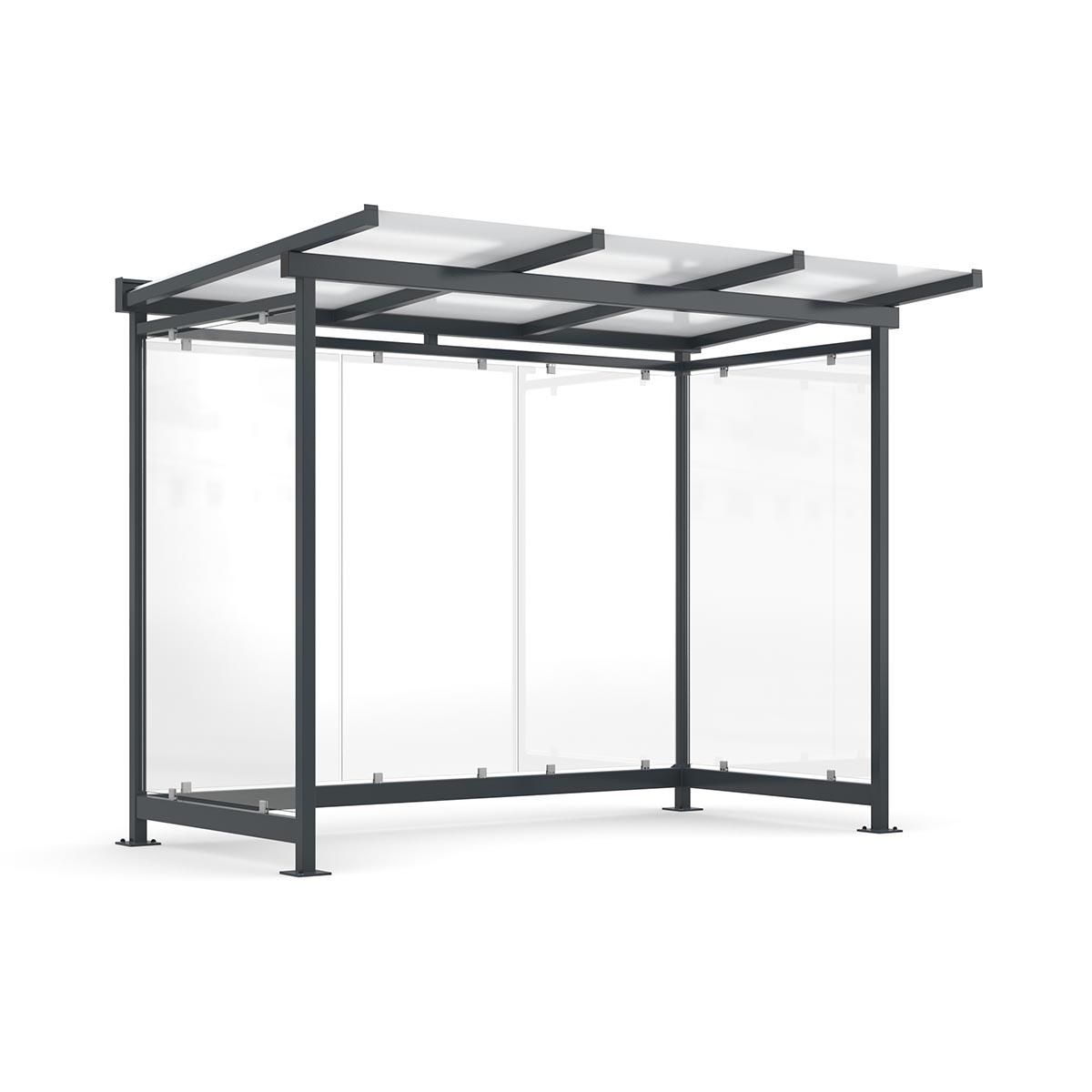 Raucherunterstand und Wartehalle D 730 aus Stahl, mit Pultdach aus Glas, fertig montiert Raucherunterstand Produktbild Raucherunterstand und Wartehalle D 730 aus Stahl, fertig montiert