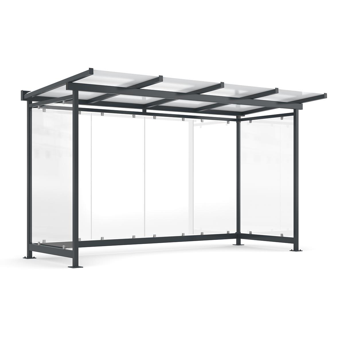 Raucherunterstand und Wartehalle D 730 aus Stahl, mit Pultdach aus Glas, fertig montiert Raucherunterstand Produktbild Raucherunterstand und Wartehalle D 730 aus Stahl, fertig montiert