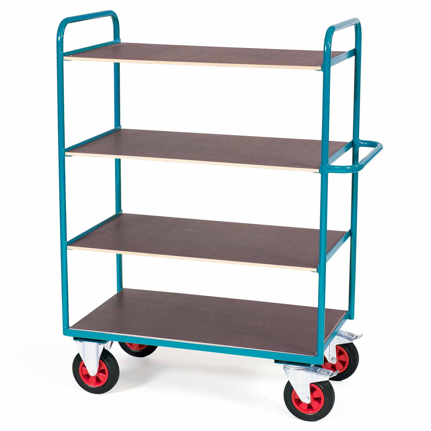 Etagenwagen aus Stahl mit Lagerebenen aus Holz, Tragkraft 300 kg, leichte Ausführung Tischwagen und Etagenwagen Produktbild Etagenwagen aus Stahl mit Lagerebenen aus Holz, Tragkraft 300 kg, leichte Ausführung