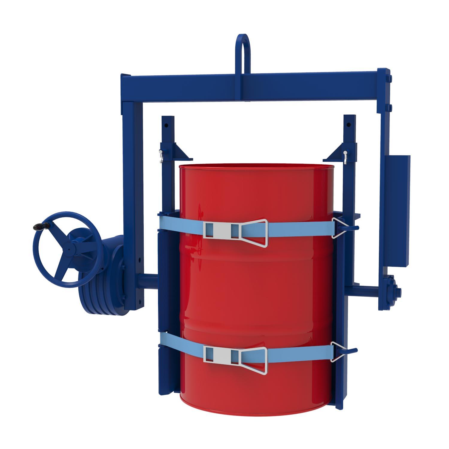 Schwerlast-Fass-Kipptraverse für 200 l Fässer mit hohem Gewicht, Traglast 1,2 t Fassgreifer Produktbild Schwerlast-Fass-Kipptraverse für 200 l Fässer mit hohem Gewicht, Traglast 1,2 t