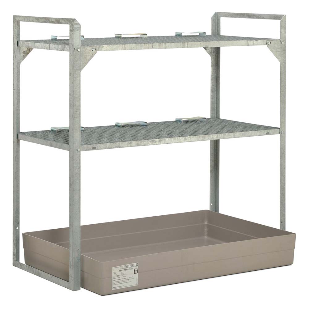 Fassregal mit Auffangwanne aus GFK für 6 x 60 l Fässer oder Kleingebinde, 1320 x 800 x 1300 mm Fassregale Produktbild Fassregal mit Auffangwanne aus GFK für 6 x 60 l Fässer oder Kleingebinde, 1320 x 800 x 1300 mm