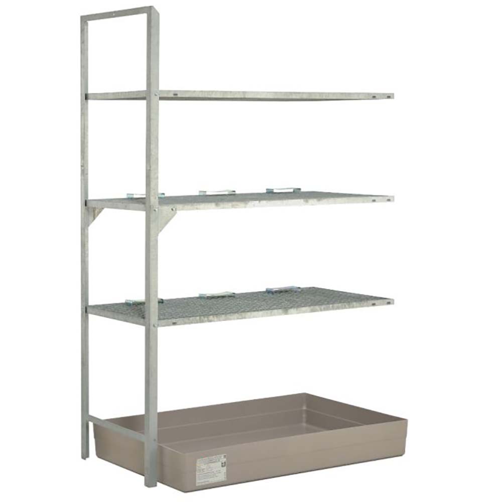 Fassregal mit Auffangwanne aus GFK für 6 x 60 l Fässer oder Kleingebinde, 1320 x 800 x 2000 mm, Anbaueinheit Fassregale Produktbild Fassregal mit Auffangwanne aus GFK für 6 x 60 l Fässer oder Kleingebinde, 1320 x 800 x 2000 mm, Anbaueinheit