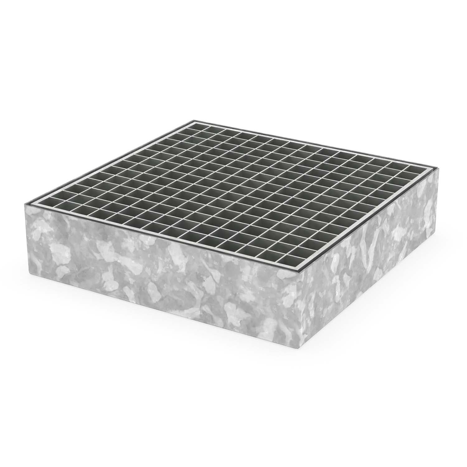 Bodenauffangwanne Flächenschutzelement, Bauhöhe 123 mm, B x T 500 x 500 mm Bodenauffangwannen aus Stahl Produktbild Bodenauffangwanne Flächenschutzelement E-1, Bauhöhe 123 mm, B x T 500 x 500mm