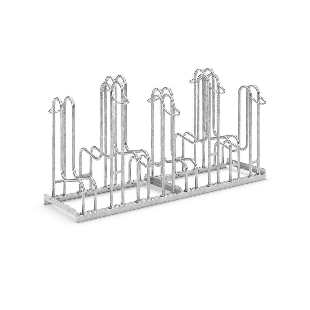 Fahrrad-Reihenständer 4000, doppelseitig Standparker 4000 Produktbild Fahrradparker Fahrrad-Reihenständer 4000, doppelseitig 8 Radstände