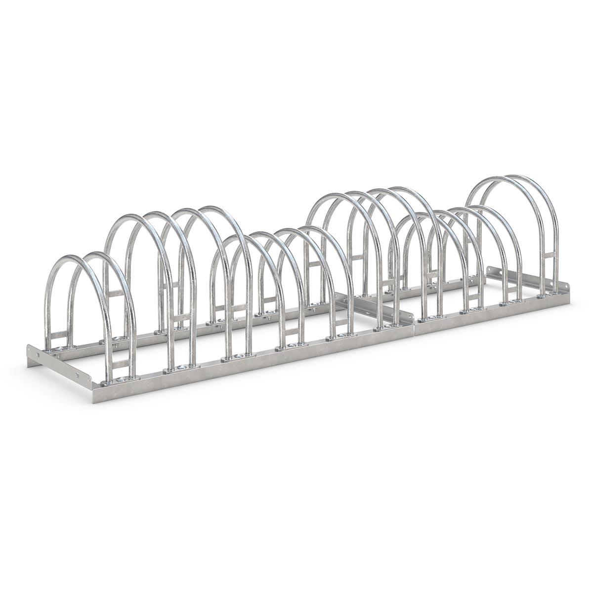 Fahrrad-Reihenständer 5000, doppelseitig Bogenparker 5000 Produktbild Fahrradparker Fahrrad-Reihenständer 5000, doppelseitig, 10 Radstände