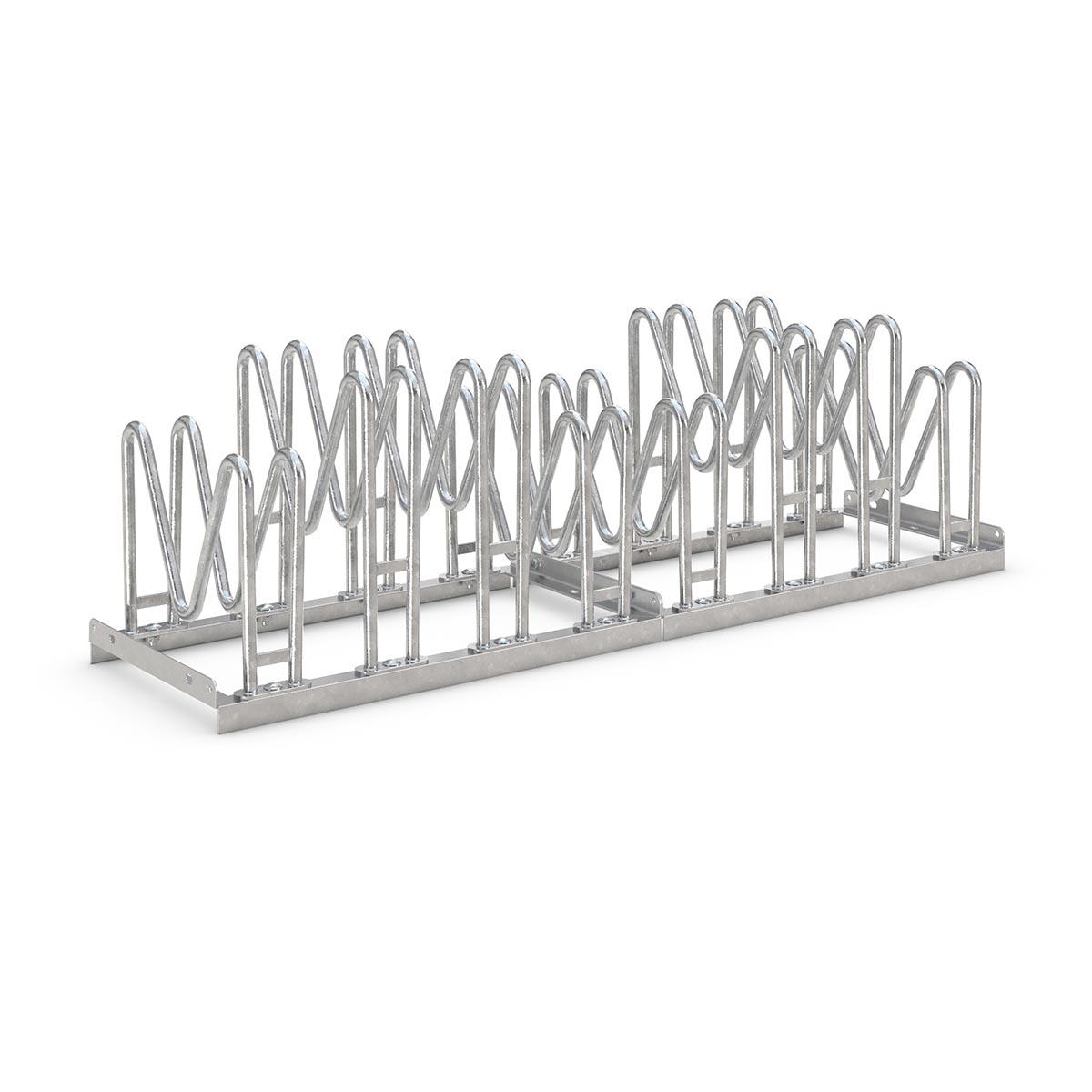 Fahrrad-Reihenständer 8000, doppelseitig Multiparker 8000 Produktbild Fahrradparker Fahrrad-Reihenständer 8000, doppelseitig 8 Radstände