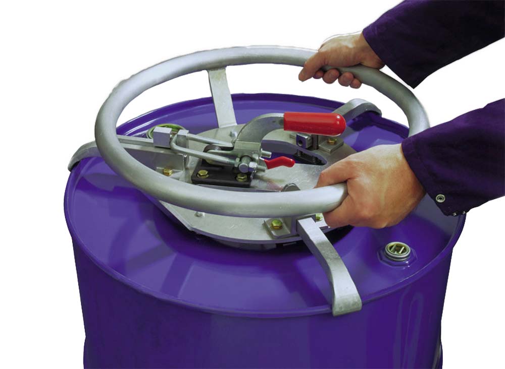 Fass-Rolli für 220 l Kunststoff-L-Ring-Fässer Fasshandling-Geräte aus Edelstahl Produktbild Fass-Rolli für 200-l-Standard-Stahlfässer mit Spundloch