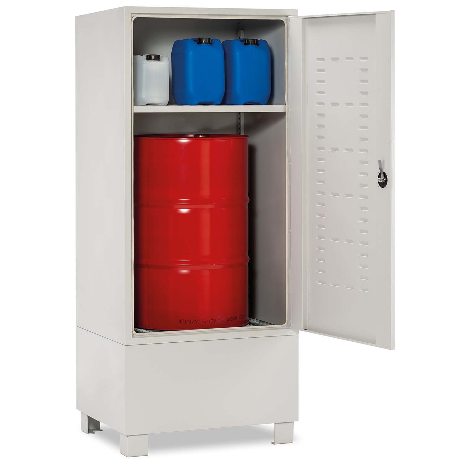Gefahrstoffdepot aus Stahl für 1 x 200 l Fass, Auffangvolumen 220 l Gefahrstoffdepots aus Stahl Produktbild Gefahrstoffdepot aus Stahl für 1 x 200 l Fass, Auffangvolumen 220 l