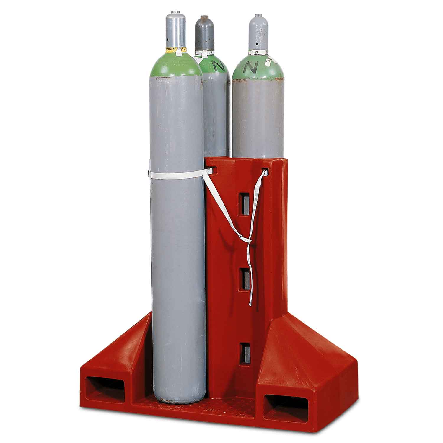 Gasflaschen-Transportgestell aus PE für 4 Gasflaschen Ø 230 mm Gasflaschenhandling Produktbild Gasflaschen-Transportgestell aus PE für 4 Gasflaschen Ø 230 mm