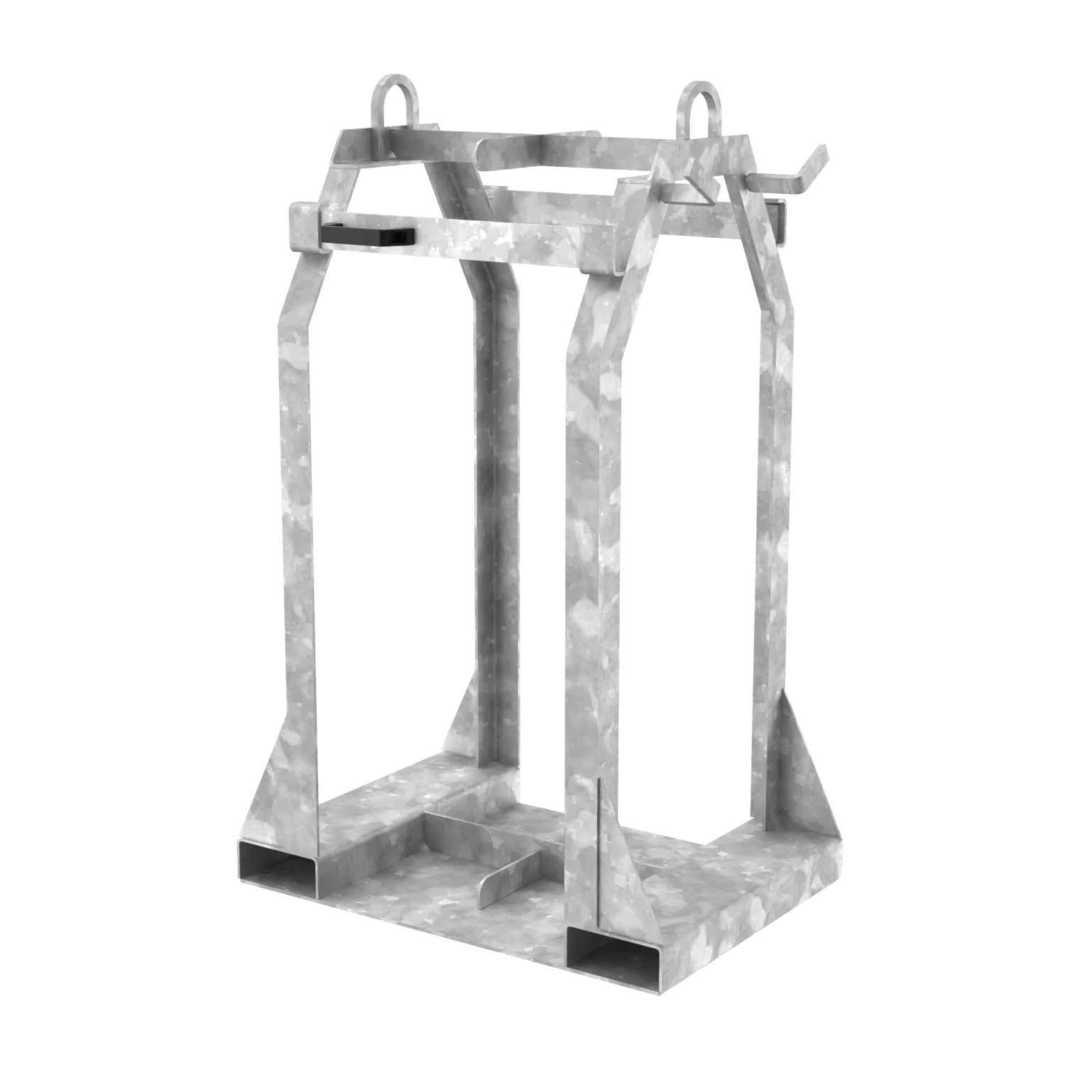 Gasflaschenpalette für 4 Gasflaschen Ø 250 mm, mit Stapler-Einfahrtaschen und Kranösen Gasflaschenpaletten Produktbild Gasflaschenpalette für 4 Gasflaschen Ø 250 mm, mit Stapler-Einfahrtaschen und Kranösen