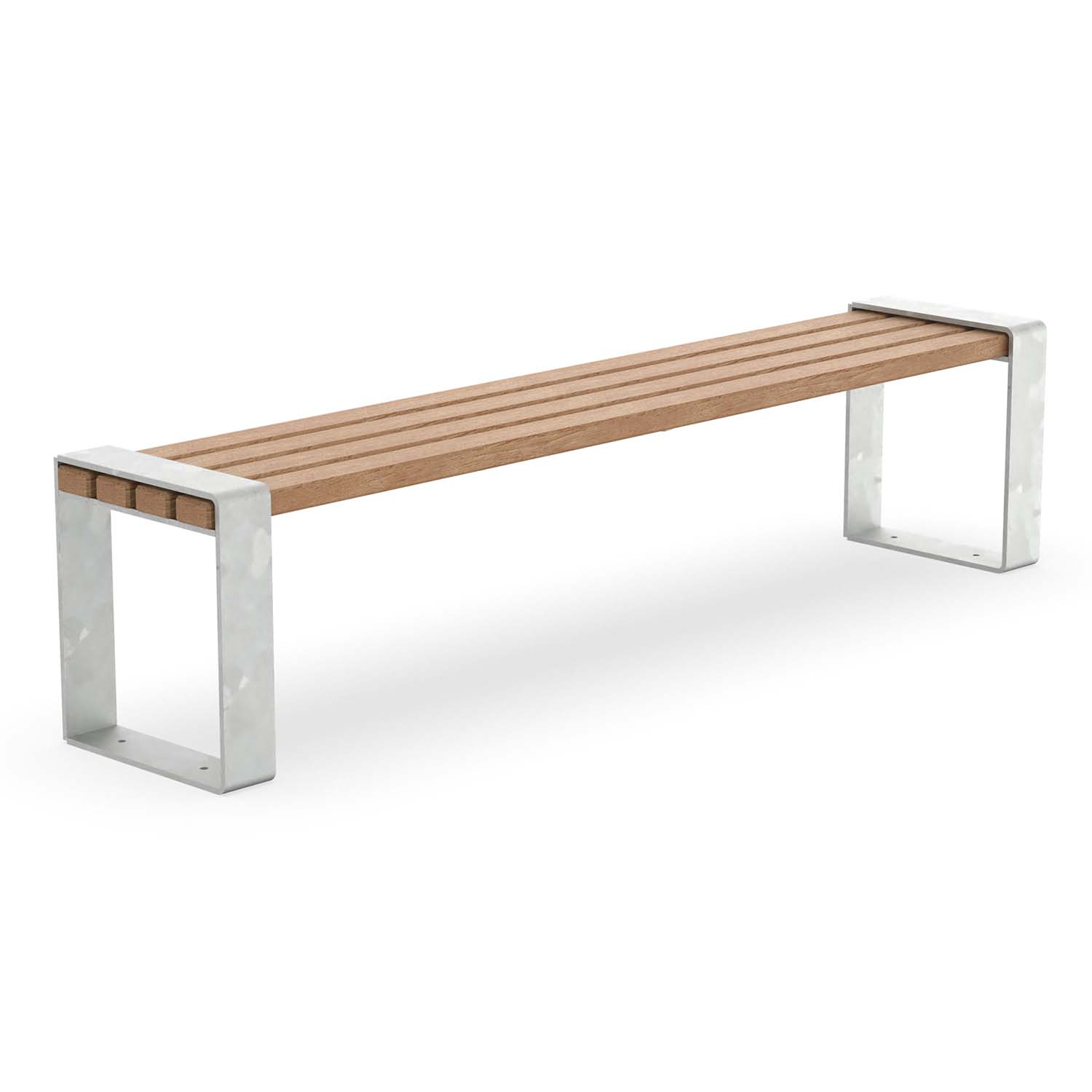 Parkbank Hockerbank CONSOLA, Gestell aus Flachstahl, Sitzfläche aus Holz, verzinkt, 4-Sitzer Parkbank Produktbild Parkbank Hockerbank CONSOLA, Gestell aus Flachstahl, Sitzfläche aus Holz, verzinkt, 4-Sitzer