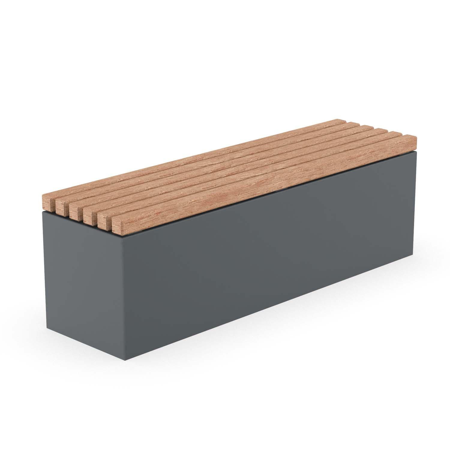 Sitzbank FlameShelter, Gestell aus Stahl, farbbeschichtet, Sitzfläche aus Holz, geschlossene Ausführung Parkbänke aus Stahl und Holz Produktbild Sitzbank FlameShelter, Gestell aus Stahl, farbbeschichtet, Sitzfläche aus Holz, geschlossene Ausführung