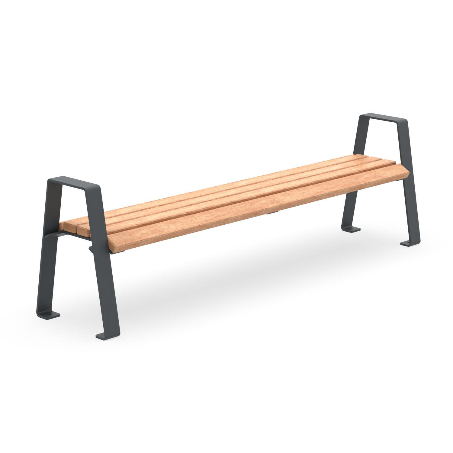 Hockerbank SPINA aus Flachstahl, Sitzfläche aus Holz, verzinkt und farbbeschichtet, 4-Sitzer Parkbank Produktbild Hockerbank SPINA aus Flachstahl, Sitzfläche aus Holz, verzinkt und farbbeschichtet, 4-Sitzer