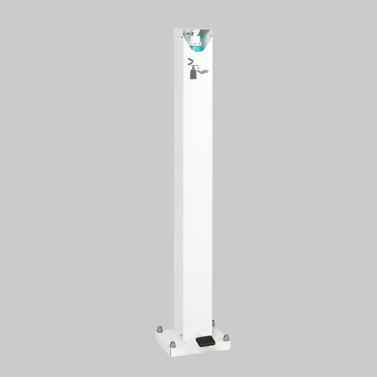 Handdesinfektionsmittelspender aus Stahl mit Fußpedal, für 500/1000 ml Euroflaschen Desinfektionsmittelspender Produktbild Handdesinfektionsmittelspender aus Stahl mit Fußpedal, für 500/1000 ml Euroflaschen